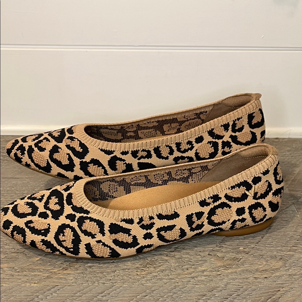 Vivaia Pointed-Toe Ballet Flats Dark Leopard Size EU 40 US 9 - Picture 6 of 13